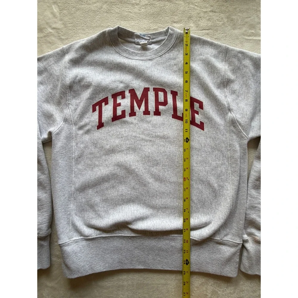 90s Vintage Champion Grey Temple Reverse Weave Sweatshirt Mens Small Excellent